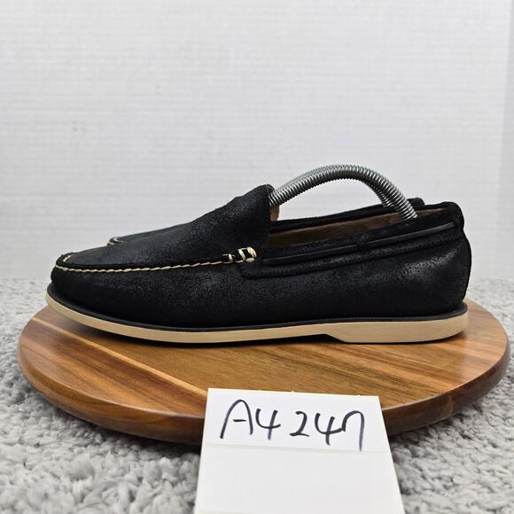 Polo Ralph Lauren Mens 8.5D Blackley Slip On Black Leather Casual Daily Loafer main image 8